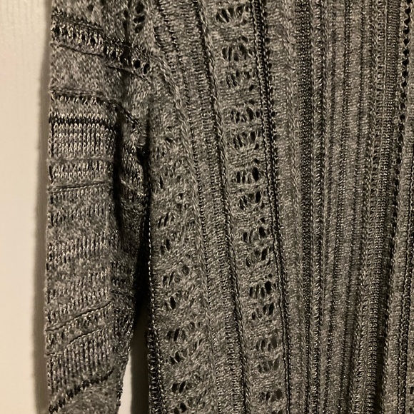 Gray Open-Front Knit Cardigan - Picture 7 of 7